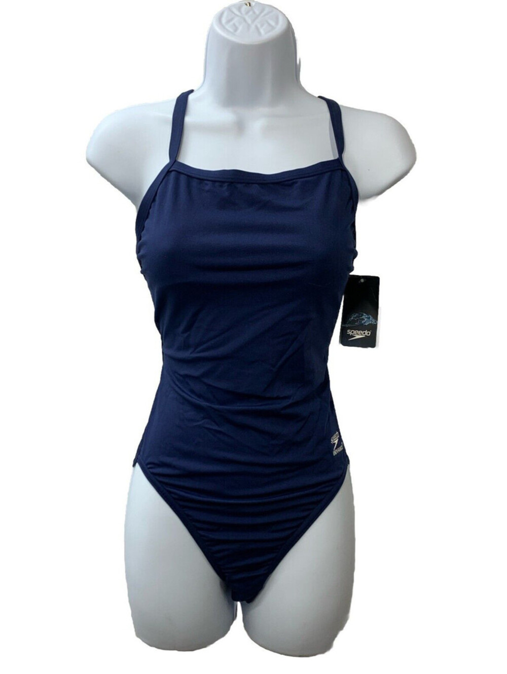 Speedo Women Swimsuit One Piece Endurance+ Flyback Solid Adult Navy Blue 8/34